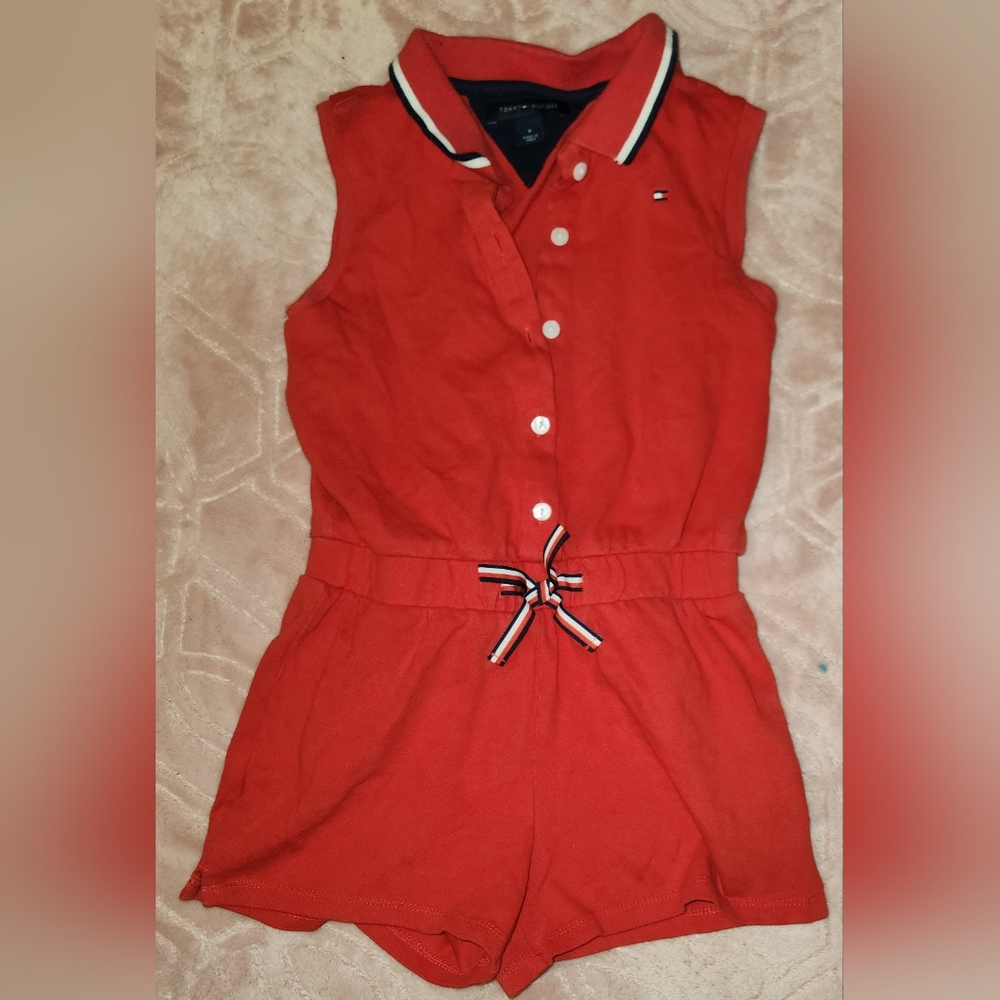 Tommy Hilfiger size 6 red girls romper